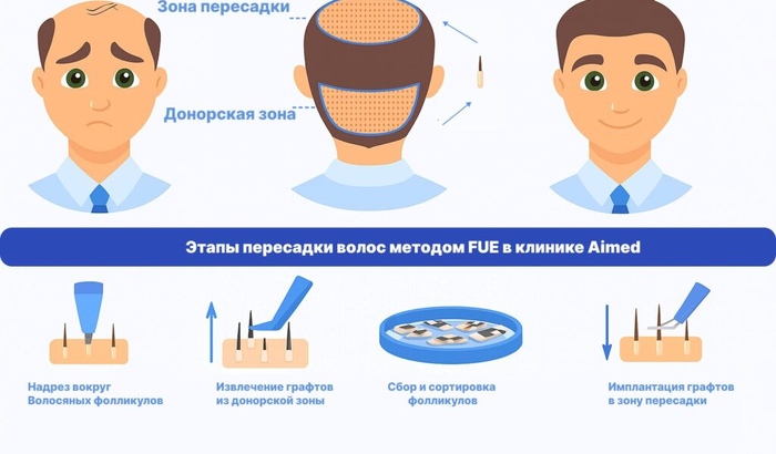 Пересадка волос методом FUE в Красноярске